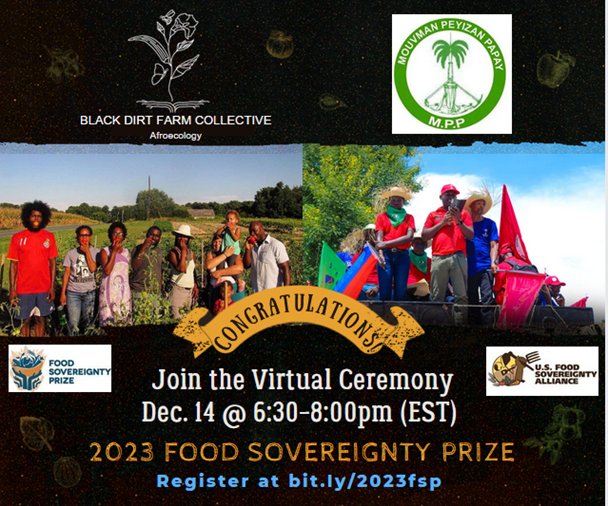 Join the Virtual 2023 Food Sovereignty Prize Ceremony on Dec. 14!